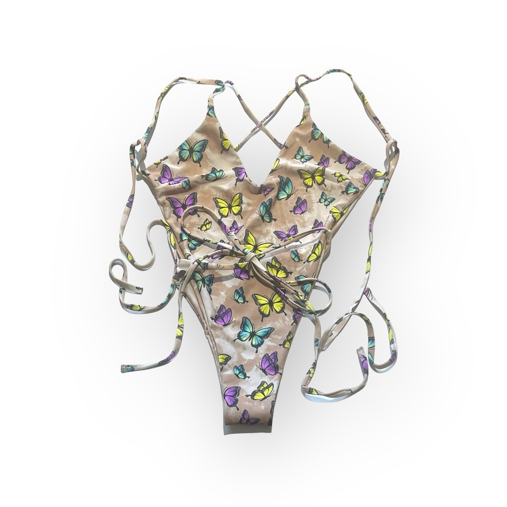 new Moana Bikini🝮 Reversible Bring It Brittany Butterfly Wrap Swimsuit 🝮 Small - Picture 6 of 16
